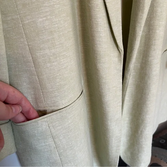 Anne Klein Light Green Linen Blend Blazer - Picture 5 of 10